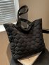 Quilted Detail Shoulder Tote Bag