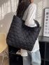 Quilted Detail Shoulder Tote Bag