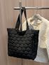 Quilted Detail Shoulder Tote Bag