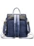 Two Tone Functional Backpack With Bag Charm