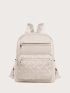 Heart Embroidered Quilted Functional Backpack