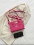 Mini Neon Pink Metal Decor Square Bag