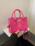 Mini Neon Pink Metal Decor Square Bag