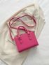 Mini Neon Pink Metal Decor Square Bag