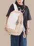 Letter Graphic Functional Backpack With Bag Charm