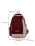 Letter Patch Decor Functional Backpack