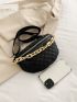 Quilted Chain Decor Waist Bag