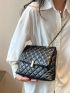 Quilted Flap Chain Square Bag