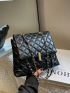 Quilted Flap Chain Square Bag