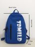 Men Letter Graphic Functional Backpack