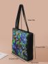 Floral Pattern Shopper Bag