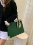 Small Tote Bag Crocodile Embossed Twilly Scarf Decor