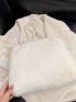 Faux Pearl Decor Fluffy Shoulder Bag