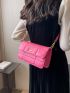 Neon Pink Quilted Flap Square Bag