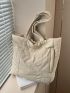 Letter Patch Decor Shoulder Tote Bag