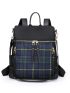 Plaid Graphic Zip Front Backpack