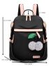 Pom Pom Decor Classic Backpack