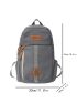 Men Letter Patch Decor Functional Backpack