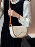 Contrast Binding Flap Chain Saddle Bag