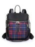 Plaid Pattern Functional Backpack