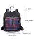 Plaid Pattern Functional Backpack