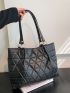 Quilted Detail Shoulder Tote Bag