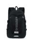 Men Letter Patch Decor Mesh Panel Laptop Backpack