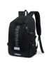 Men Letter Patch Decor Mesh Panel Laptop Backpack