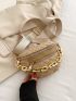 Chain Decor Quilted Fanny Pack