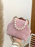 Mini Faux Pearl Decor Square Bag