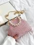 Mini Faux Pearl Decor Square Bag