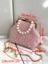 Mini Faux Pearl Decor Square Bag