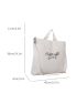 Letter Embroidered Double Handle Shopper Bag