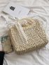 Twilly Scarf Decor Straw Bag