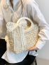 Twilly Scarf Decor Straw Bag