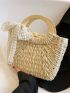 Twilly Scarf Decor Straw Bag