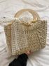 Twilly Scarf Decor Straw Bag