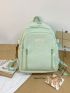 Letter Patch Decor Functional Backpack