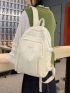 Letter Patch Decor Functional Backpack