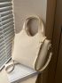 Litchi Embossed Double Handle Square Bag