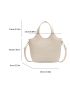 Litchi Embossed Double Handle Square Bag