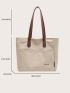 Letter Graphic Shoulder Tote Bag