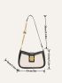 Crocodile Embossed Chain Decor Hobo Bag