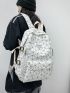 Geometric Pattern Patch Detail Classic Backpack