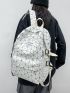 Geometric Pattern Patch Detail Classic Backpack