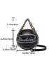 Mini Letter Graphic Chain Circle Bag