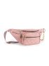 Quilted Pattern Chain Waist Bag