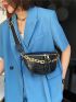 Crocodile Embossed Chain Decor Waist Bag