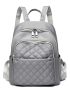 Quilted Pattern Pocket Front Backpack