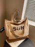 Letter Graphic Shopper Bag